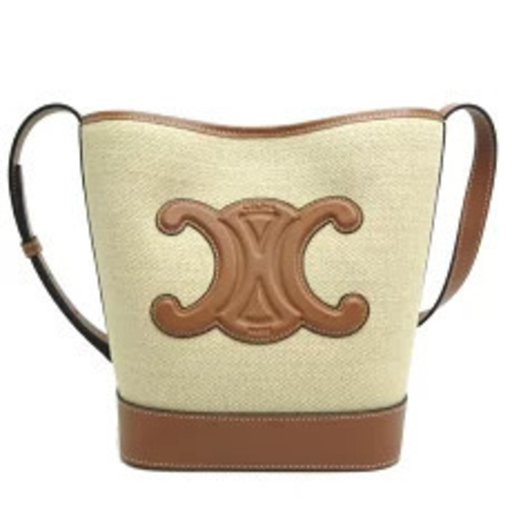 Celine Triomphe Bucket Shoulder Bag Leather